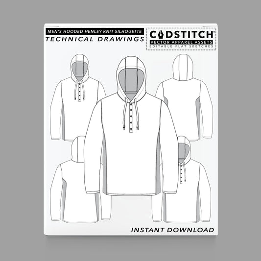 MEN'S HOODED HENLEY KNIT SILHOUETTE 1