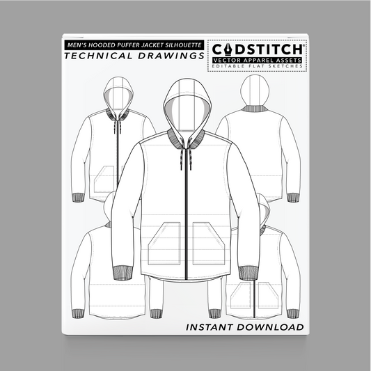 MEN'S HOODED PUFFER JACKET SILHOUETTE 3