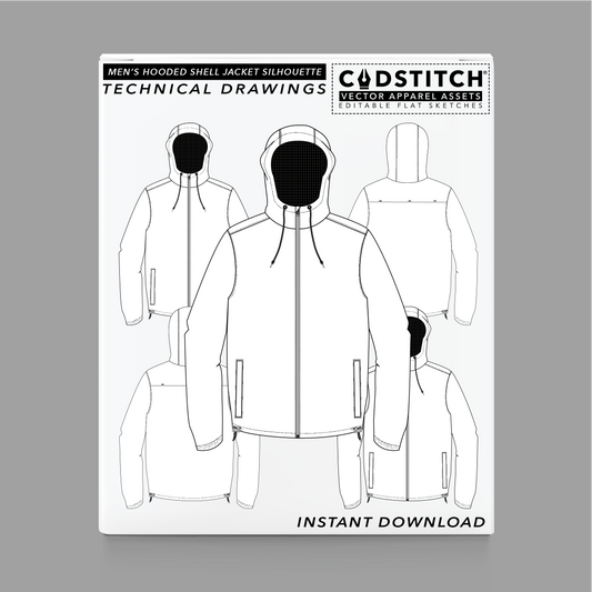 MEN'S HOODED SHELL JACKET SILHOUETTE 1