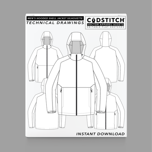 MEN'S HOODED SHELL JACKET SILHOUETTE 3