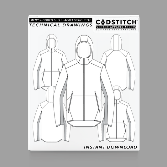 MEN'S HOODED SHELL JACKET SILHOUETTE 4