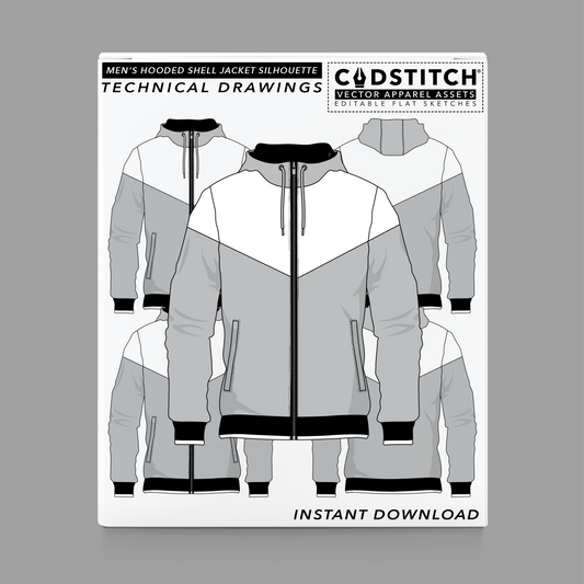 MEN'S HOODED SHELL JACKET SILHOUETTE 7