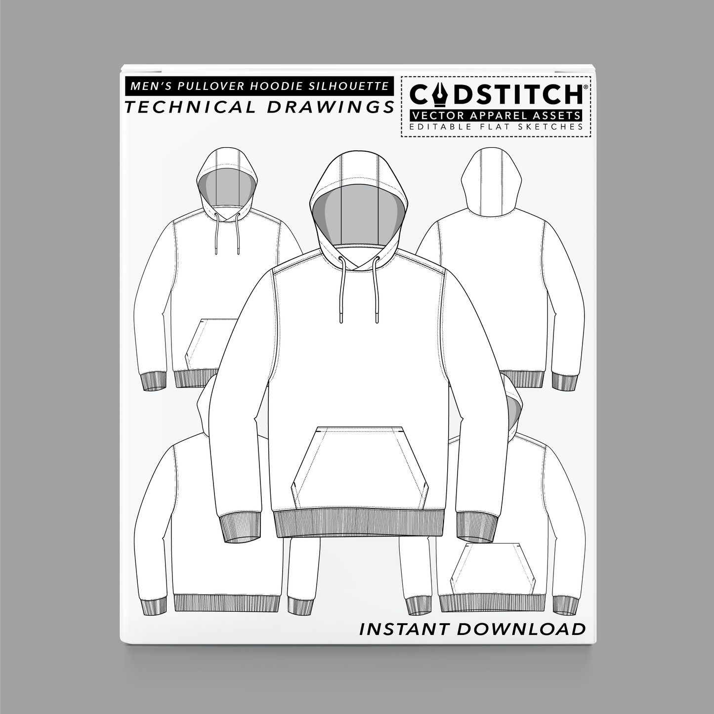 MEN'S PULLOVER HOODIE SILHOUETTE 1