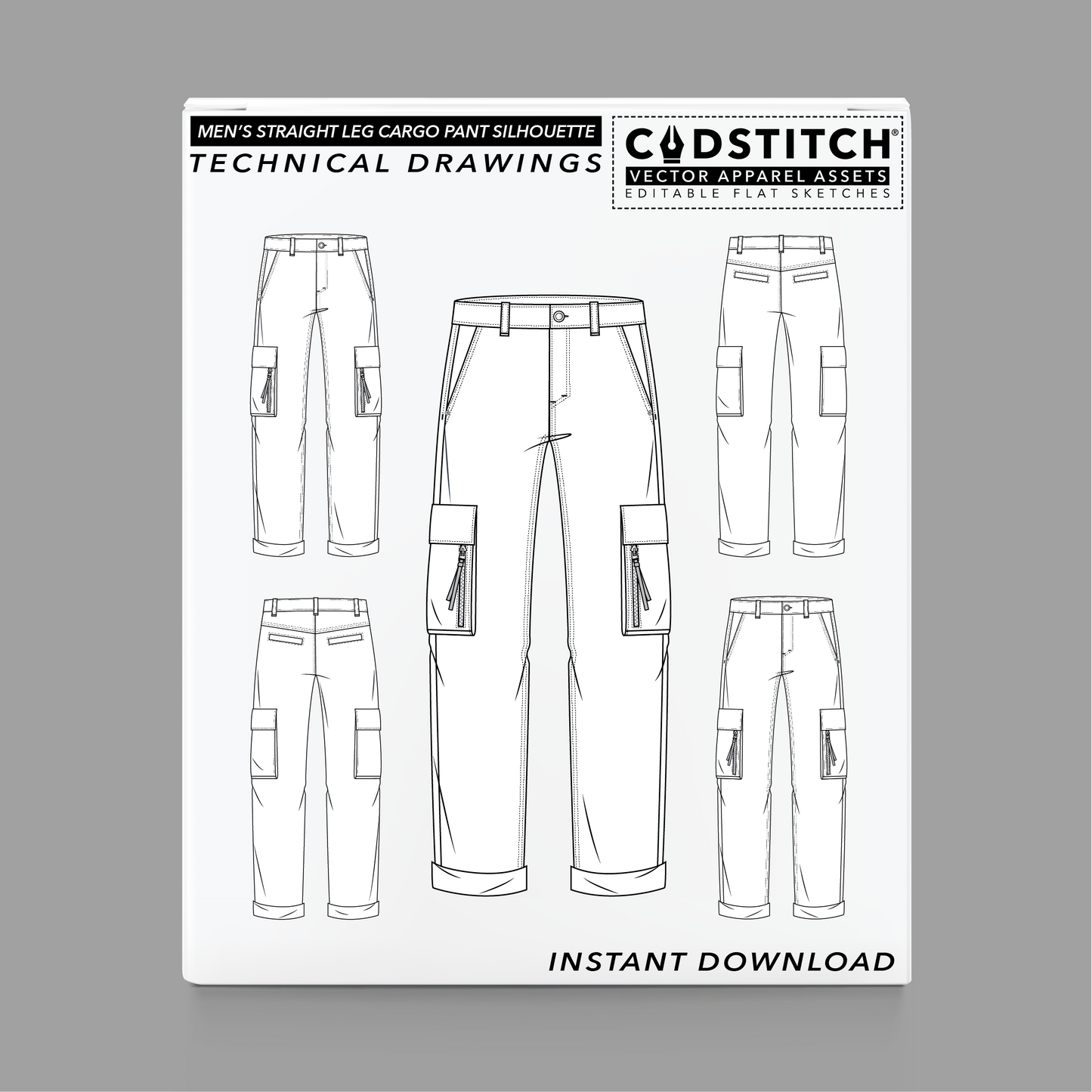 MEN'S STRAIGHT LEG CARGO PANT SILHOUETTE