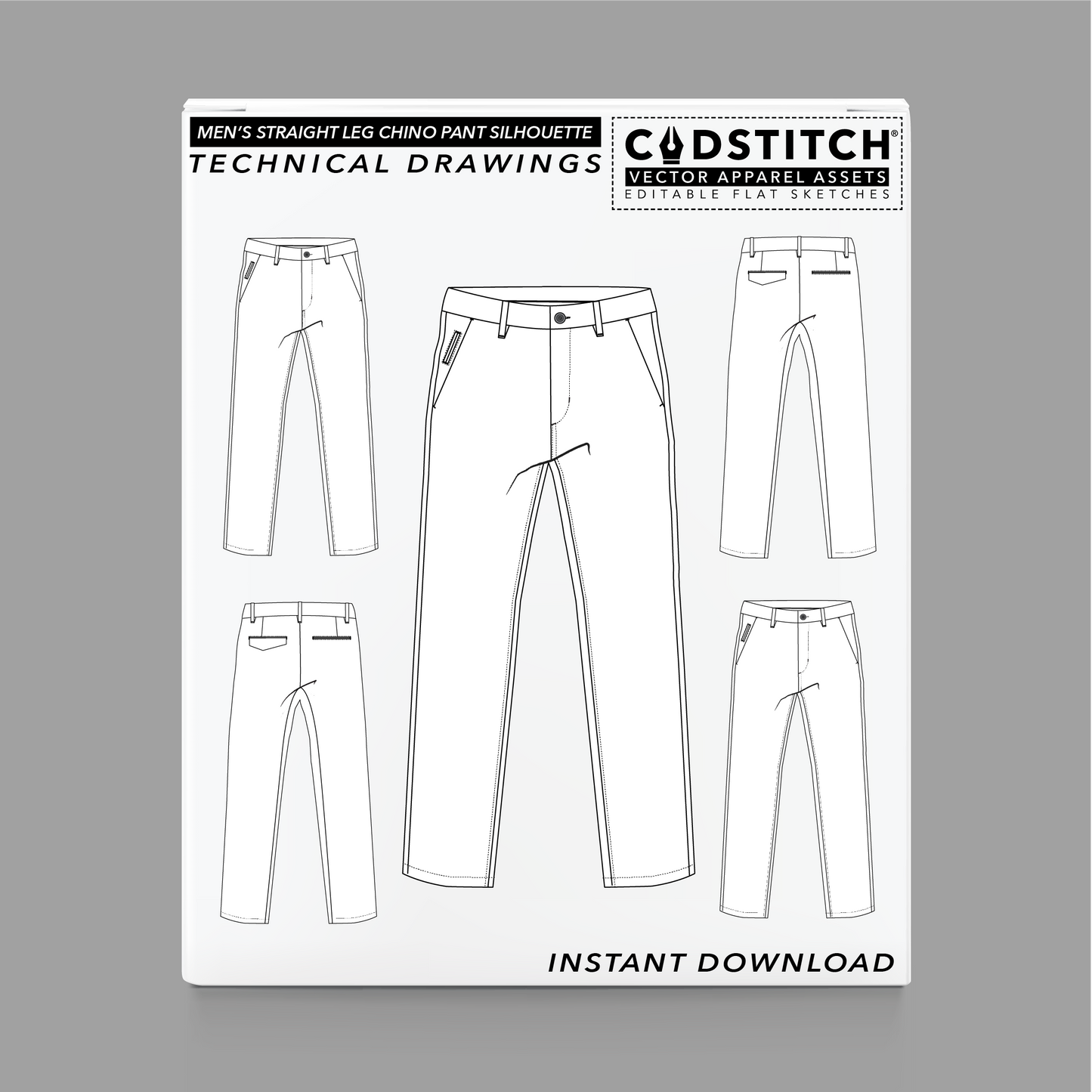 MEN'S STRAIGHT LEG CHINO PANT SILHOUETTE 1