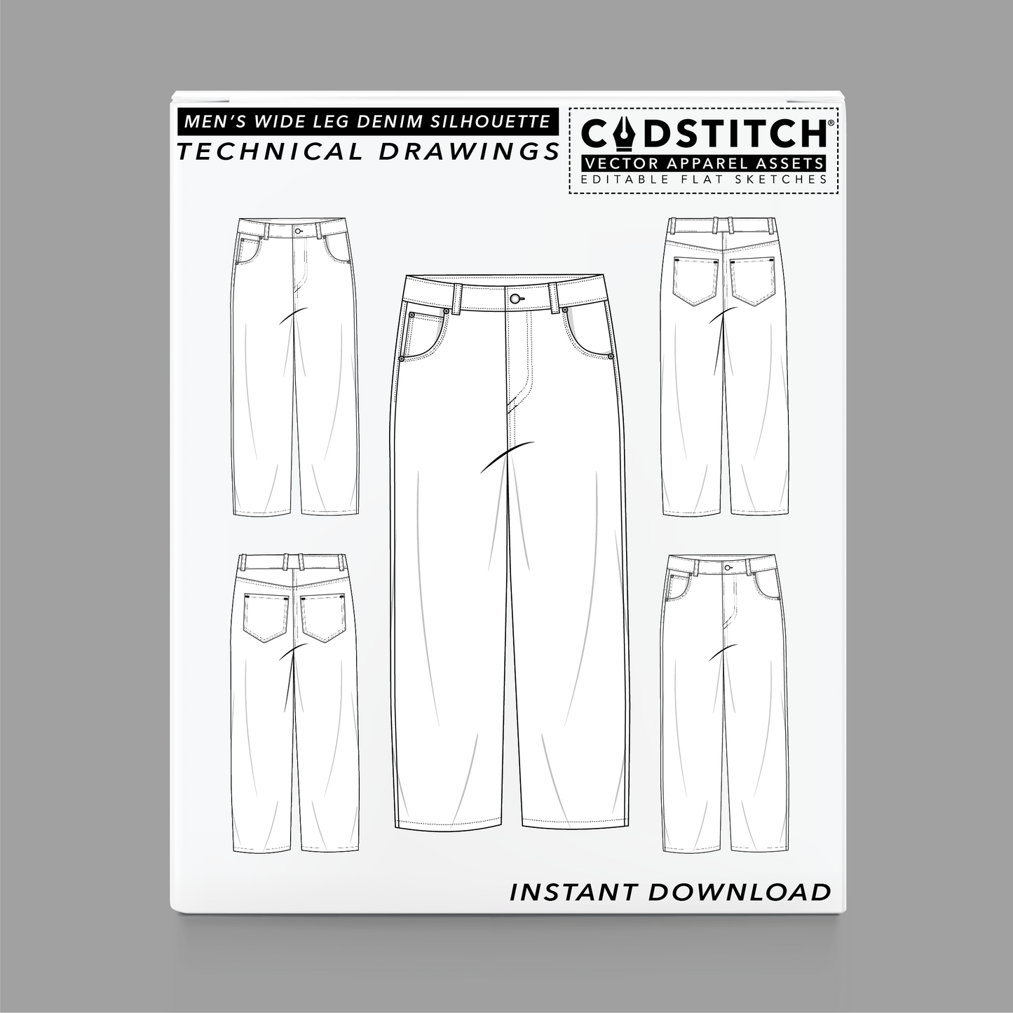MEN'S WIDE LEG DENIM SILHOUETTE 1