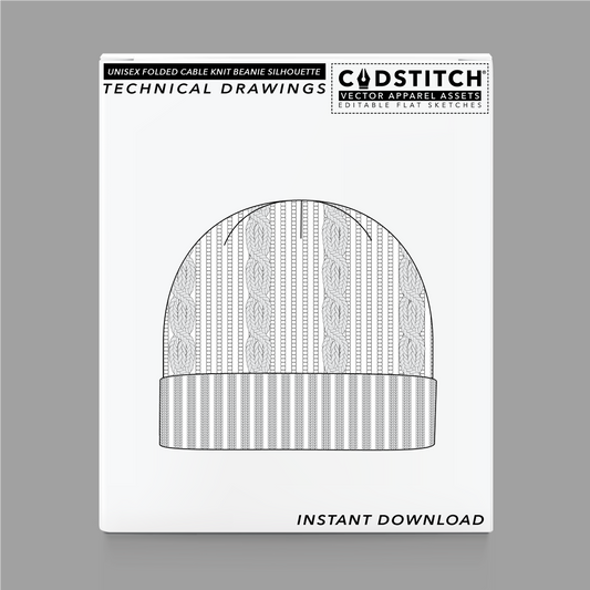 UNISEX FOLDED CABLE KNIT BEANIE SILHOUETTE 1