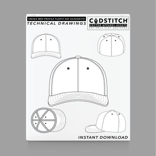 UNISEX MED PROFILE FLEXFIT HAT SILHOUETTE 1