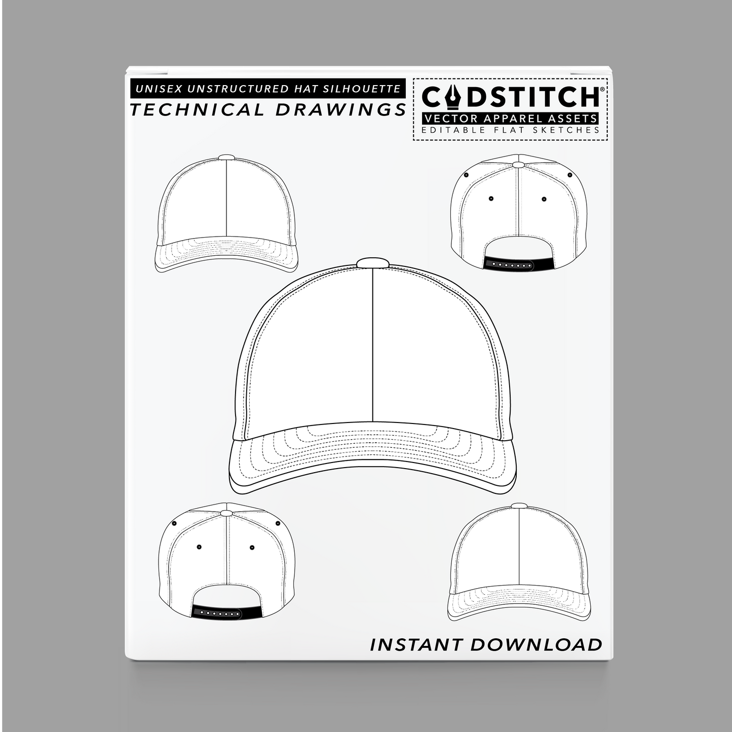 UNISEX UNSTRUCTURED HAT SILHOUETTE 1