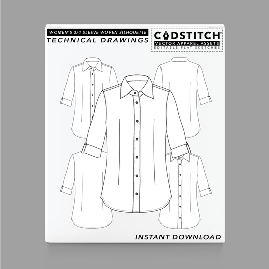 WOMEN'S 3/4 SLEEVE WOVEN SILHOUETTE 1