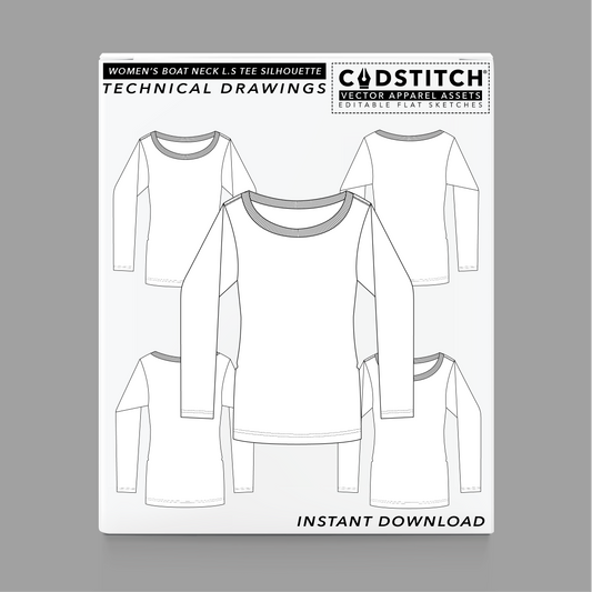 WOMEN'S BOAT NECK L.S TEE SILHOUETTE 1