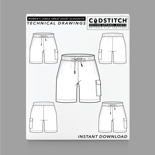 WOMEN'S CARGO SWEAT SHORT SILHOUETTE