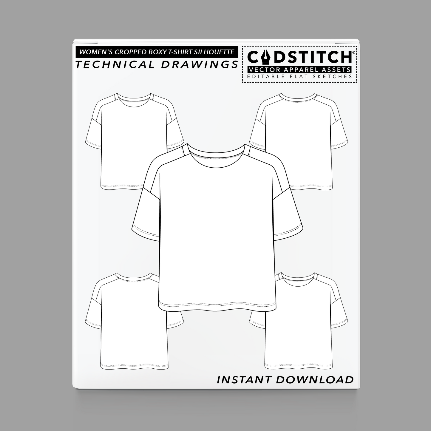 WOMEN'S CROPPED BOXY T-SHIRT SILHOUETTE 1