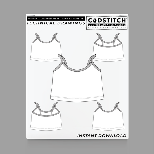 WOMEN'S CROPPED RIBBED TANK SILHOUETTE 1