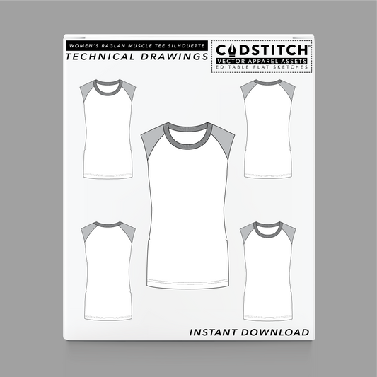 WOMEN'S RAGLAN MUSCLE TEE SILHOUETTE 1