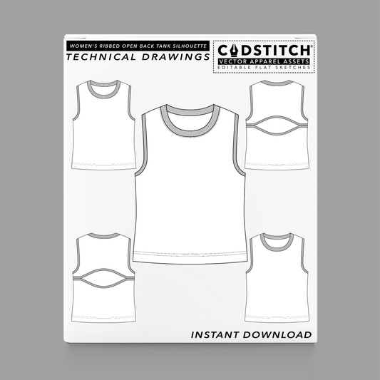 WOMEN'S RIBBED OPEN BACK TANK SILHOUETTE 2