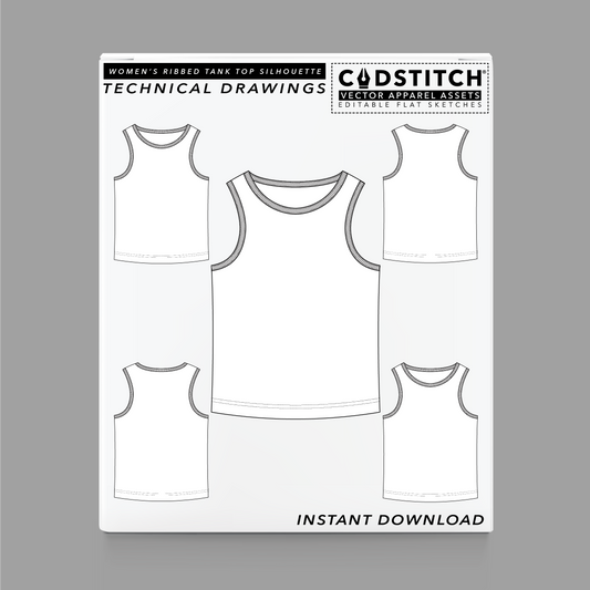 WOMEN'S RIBBED TANK TOP SILHOUETTE 1