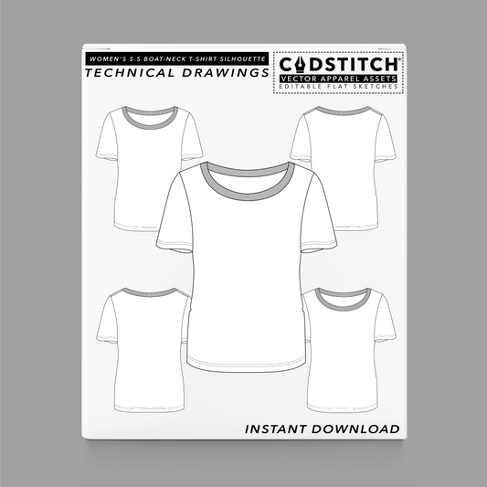 WOMEN'S S.S BOAT-NECK T-SHIRT SILHOUETTE 1