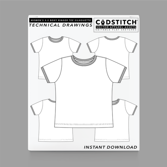 WOMEN'S S.S BOXY RINGER TEE SILHOUETTE 1