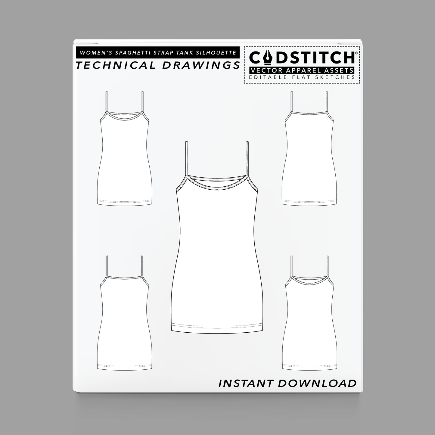 WOMEN'S SPAGHETTI STRAP TANK SILHOUETTE 1