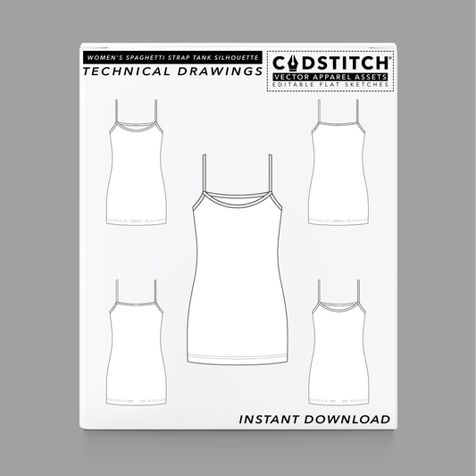 WOMEN'S SPAGHETTI STRAP TANK SILHOUETTE 1