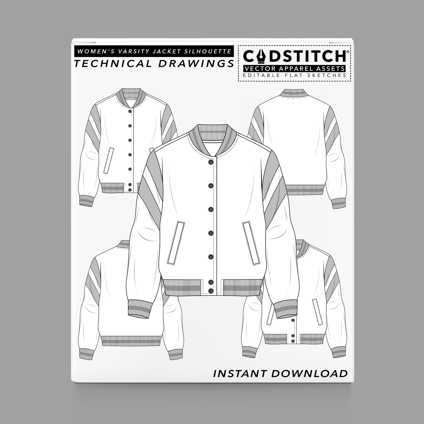 WOMEN'S VARSITY JACKET SILHOUETTE 1