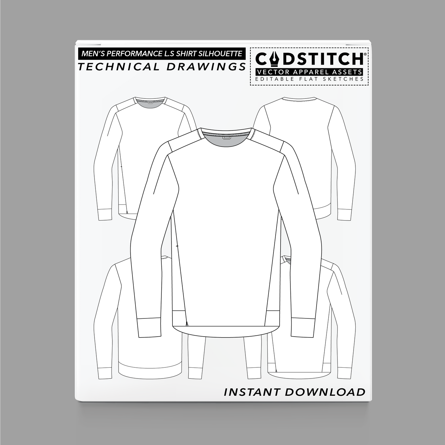 MEN'S PERFORMANCE L.S SHIRT SILHOUETTE 1