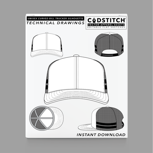 UNISEX CURVED BILL TRUCKER SILHOUETTE 1