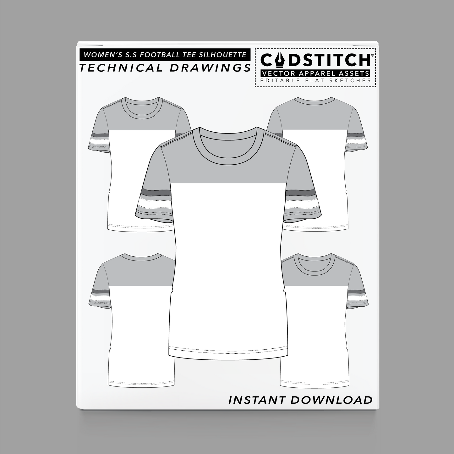 WOMEN'S S.S FOOTBALL TEE SILHOUETTE 1