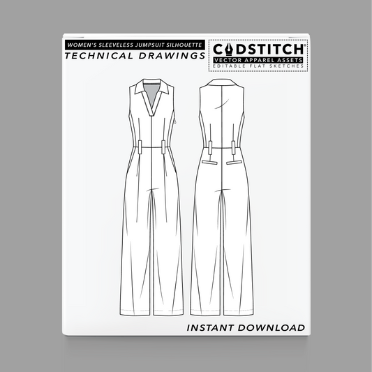 WOMEN'S SLEEVELESS JUMPSUIT SILHOUETTE 1